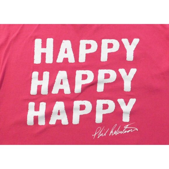 Happy Happy Happy Phil Robertson Duck Commander Tee Shirt 2XL Pink 100% Cotton - Picture 3 of 8